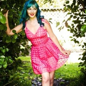 Hand sewn designer Pink sheer vintage fairy dress sugar thrillz dollskill style